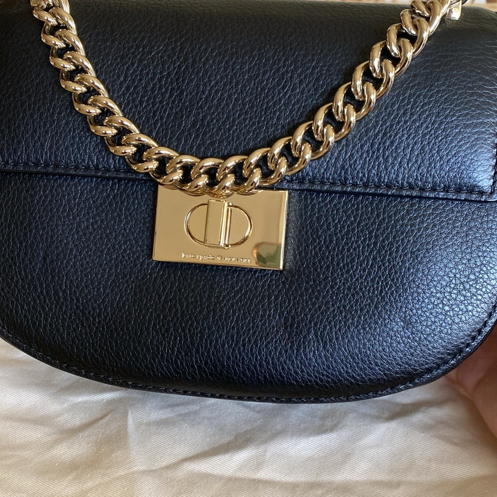 Kate Spade ♠️ Greenwood place Rita black handbag with strap and gold chain - Picture 5 of 17
